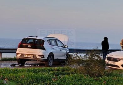 KAYGAN YOLDA SAVRULDU BARİYERE GİRDİ