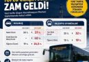 BELEDİYE OTOBÜSLERİNE ZAM GELDİ