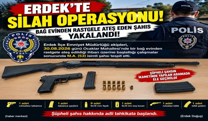BAĞ EVİNDEN RASTGELE ATEŞ.!  POLİS SİLAHLARA EL KOYDU